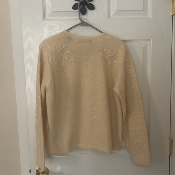 Karen Scott Pure wool crewel Stitched Embroidery long sleeved Cardigan size med - Picture 5 of 12